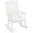 thumbnail image 1 of VINGLI Outdoor Rocking Chair, Heavy Duty 600 LBS Wooden Rocking Chair with Comfortable Backrest, Weatherproof Patio Rocker with Ergonomic Design, Solid Fir Wood Rocking Chair for Patio, Garden, White, 1 of 14