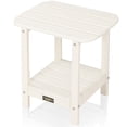 thumbnail image 1 of VINGLI Outdoor Side Table with 2 Layer Storage, Plastic Waterproof and UV Resistant HDPE Adirondack Coffee End Tables, All Weather for Patio, Backyard, Pool, Indoor Use (White), 1 of 6