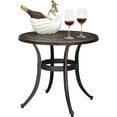 thumbnail image 1 of VINGLI Outdoor Traditional Weather-Resistant Cast Aluminum Circle End Table, Bronze, 1 of 7