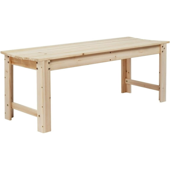 VINGLI Outdoor Wood Bench, 48" Outdoor Bench Patio Wooden Bench Garden Bench Outdoor Backless Bench for Deck Patio