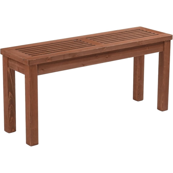 VINGLI Outdoor Wooden Bench, 40” Porch Backless Bench, Small Outdoor Bench for Deck Patio Garden