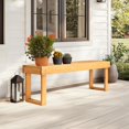thumbnail image 1 of VINGLI Outdoor Wooden Bench Porch Bench, Wood Patio Garden Bench Weatherproof Outdoor Backless Bench for Backyard, Poolside, Entryway, 1 of 7