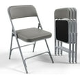 thumbnail image 1 of VINGLI Padded Folding Chairs with Thick Seat Cushion, Portable, Durable & Extra Comfortable Foldable Chairs for Indoor & Outdoor Events, Banquet, Party, Dinning, Work, Craft, PU, Gray, 4 Pack, 1 of 8