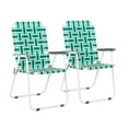 thumbnail image 1 of VINGLI Patio Lawn Chairs Folding Set of 2, Webbed Folding Chair Outdoor Beach Chair Portable Camping Chair for Yard, Garden(Green), 1 of 6