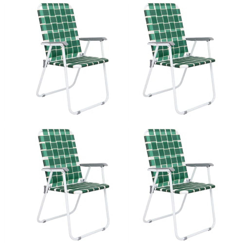 VINGLI Set of 4,bed, Foldable Patio Chairs, Portable Beach/Camping Chair, Dark Green