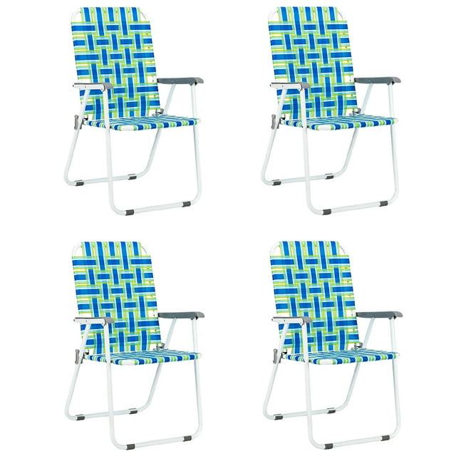 VINGLI Patio Lawn Chairs Folding Set of 4, bed Folding Chair Outdoor