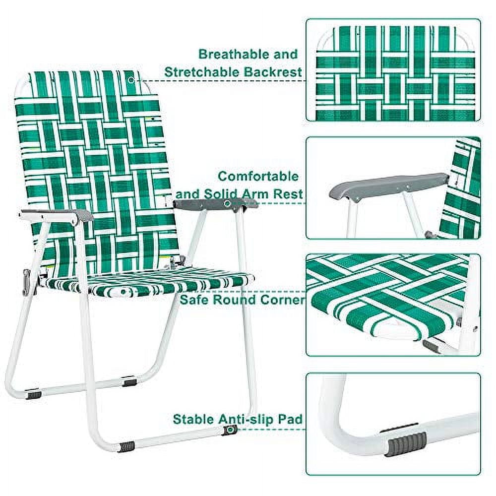 VINGLI Patio Lawn bed Folding Chairs Set of 2, Outdoor Beach