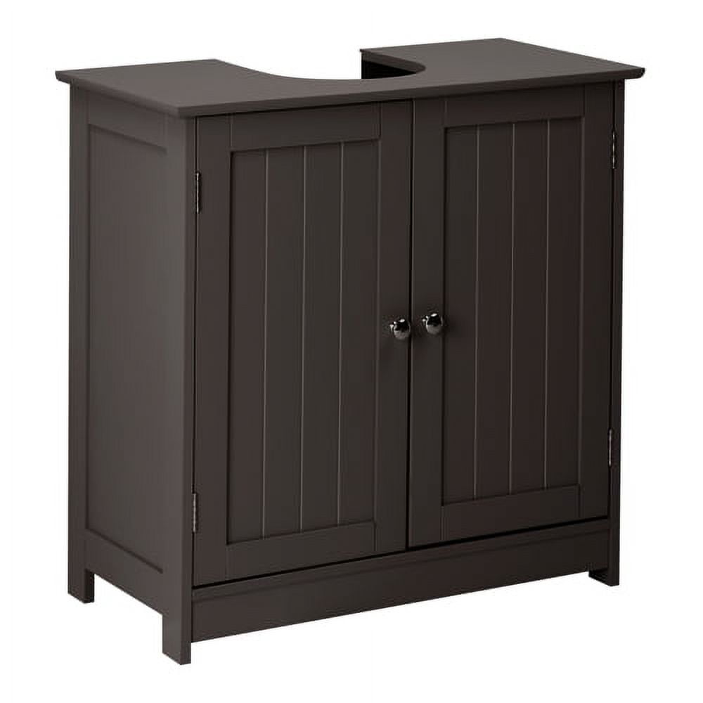 VINGLI Pedestal Adjustable Shelves Bathroom Vanity, MDF Espresso, 11.8" W, 16 lb