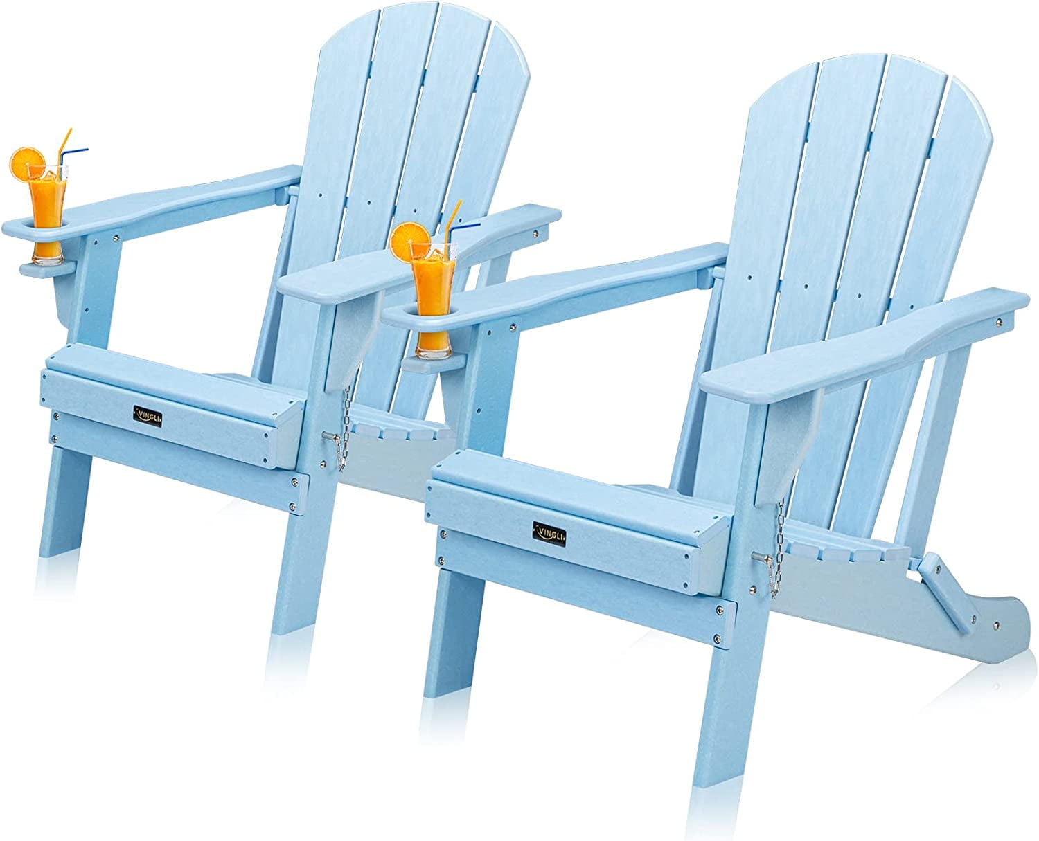 Free Shipping! VINGLI Plastic Adirondack Chairs Set of 2, Folding with