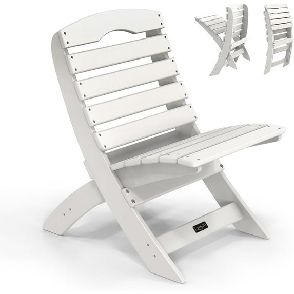 VINGLI Plastic Adirondack Chairs, White for All Weathers