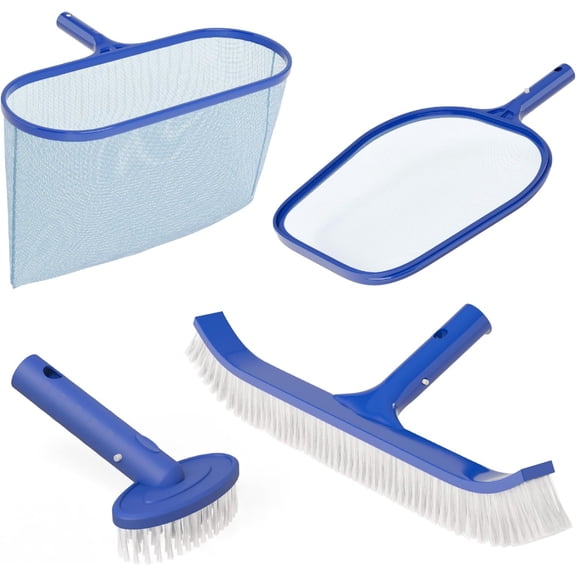VINGLI Pool Cleaning Kit,Pools Maintenance Kits with Pool Net, Pool Brush, 5 FT Telescopic Pole, Skimer Net and SPA Brush for Inground & Above Ground Swimming Pools (5 in 1)