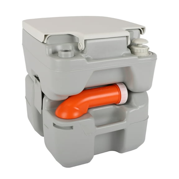 VINGLI Portable 5.3 Gallon Flushing Camping Toilet with Carrying Bag, Splash-Free Dumping, Anti-Leak Water Pump