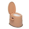 thumbnail image 1 of VINGLI Portable Toilet | Indoor Outdoor Commode w/Detachable Inner Bucket & Removable Paper Holder, Lightweight & Compact for Camping, Boat, Van, Emergency Use (Brown), 1 of 7