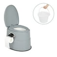 thumbnail image 1 of VINGLI Portable Toilet | Indoor Outdoor Commode with Detachable Inner Bucket & Removable Paper Holder(Grey), 1 of 6