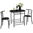 thumbnail image 1 of VINGLI Small Dining Table Set for 2,Kitchen Table and 2 Chairs,Black, 1 of 6