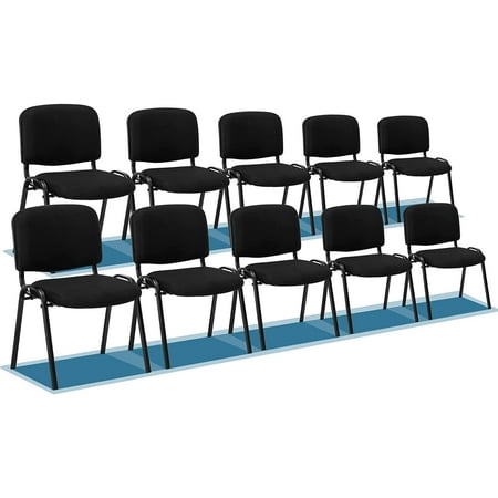 VINGLI Waiting Room Chairs, 10-Pack Black Mesh Church Chairs Conference Room Stackable Armless Chairs Set, Office Guest Chairs & Reception Chairs Stacking Chairs for Meeting Room, Office Lobby