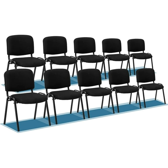 VINGLI Waiting Room Chairs, 10-Pack Black Mesh Church Chairs Conference Room Stackable Armless Chairs Set, Office Guest Chairs & Reception Chairs Stacking Chairs for Meeting Room, Office Lobby