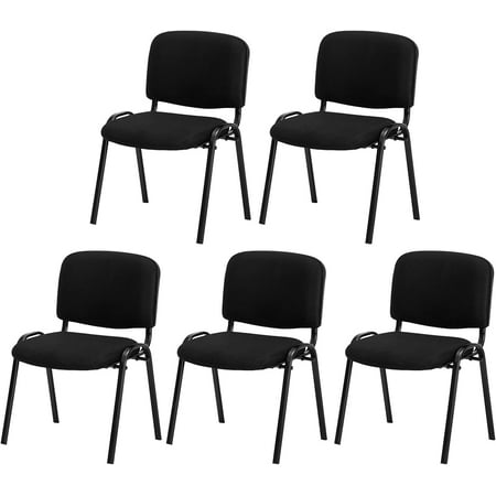 VINGLI Waiting Room Chairs, 5-Pack Black Mesh Church Chairs Conference Room Chairs Stackable Armless Chairs, Office Guest Chairs & Reception Chairs Stacking Chairs for Meeting Room, Office Lobby