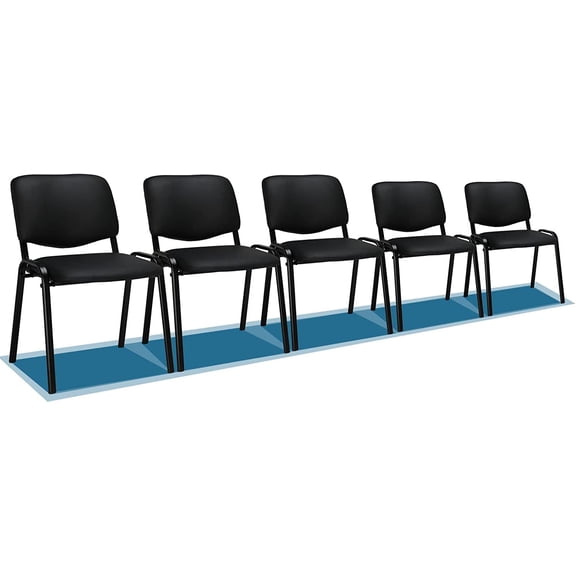 VINGLI Waiting Room Chairs, 5-Pack PU Church Chairs Conference Room Chairs Stackable Chairs, Office Guest Chairs & Reception Chairs Stacking Chairs for Meeting Room, Office Lobby, Simple&Space-Saving