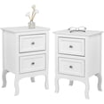 thumbnail image 1 of VINGLI White Nightstand with 2 Drawers Set of 2, Bedroom Bed Side Table, 1 of 9