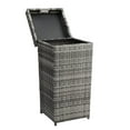 thumbnail image 1 of VINGLI Wicker Patio Trash Can, 27 Gallon Rattan Trash Can with Removable Lid, Outdoor Wicker Waste Basket, Wast Container (Grey), 1 of 7