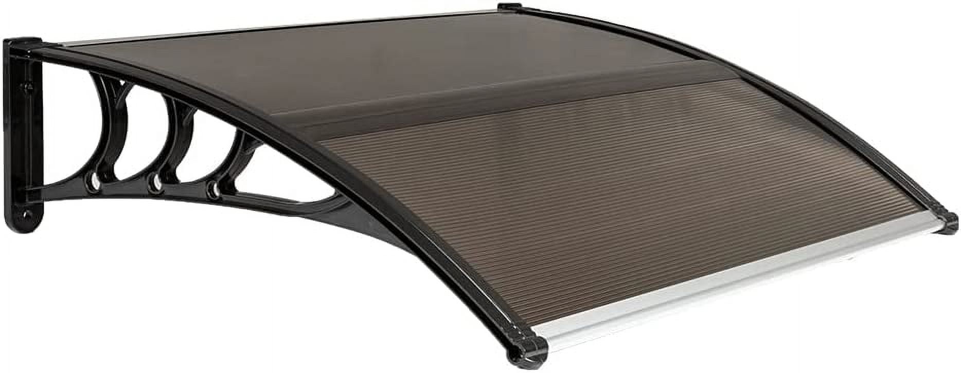 VINGLI Window Awning Door Canopy Modern Polycarbonate Door Awning Brown