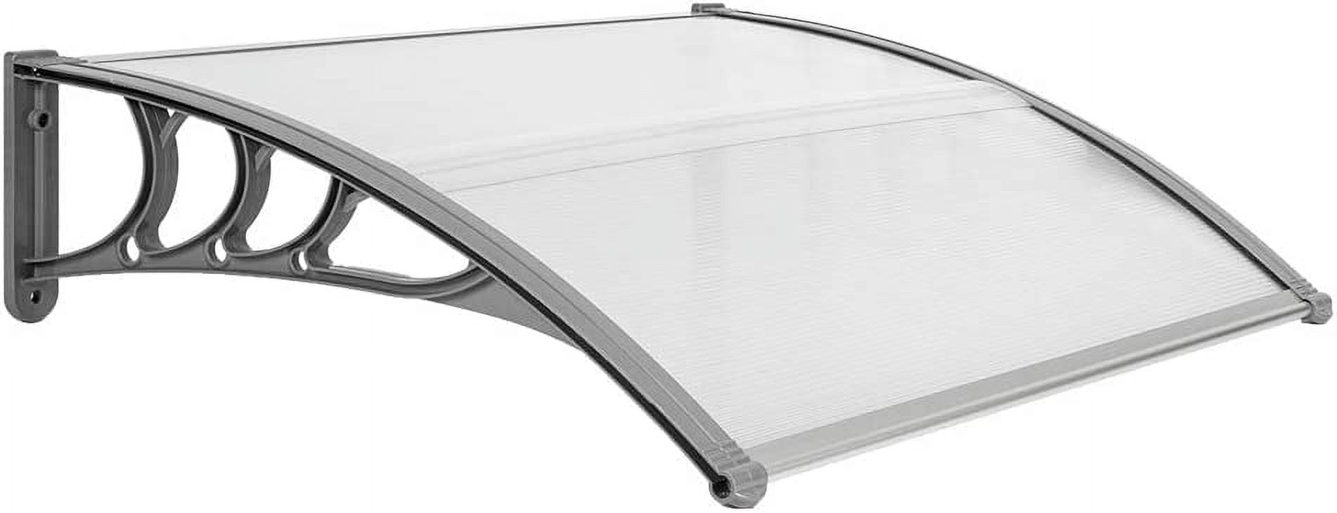 VINGLI Window Awning Door Canopy Modern Polycarbonate Door Awning Brown