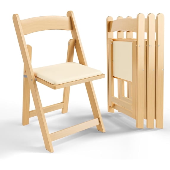 Foldable Seating Examples VINGLI Wooden Folding Chairs with Cushion, Foldable Seating for Indoor ...