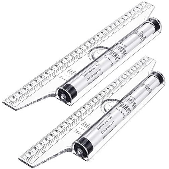 VINGVO 2 Pieces Plastic Measuring Rolling Ruler Drawing Parallel Multifunctional Drafting Ruler for Architect Office Math(12 Inch)