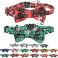 thumbnail image 1 of VINIPET Breakaway Cat Collar with Bow Tie and Bell for Small Med Cat (Christmas Red + Green), 1 of 7