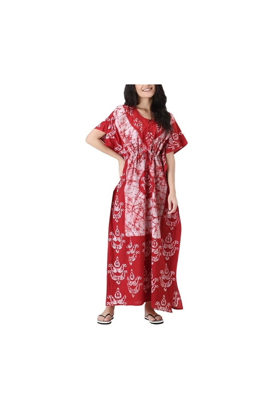 Women Batik Kaftan Cotton Night Suit Night Dress Long Caftan Nighty Maxi