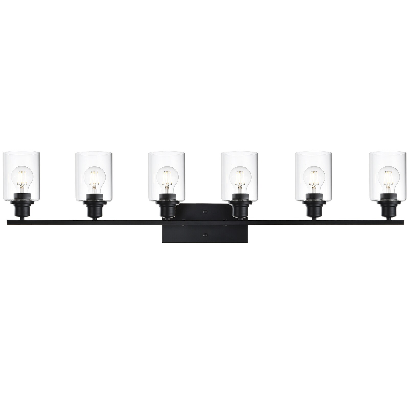 VINLUZ Black Industrial Vanity Light fixture with Clear Glass Shade 6