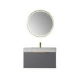 thumbnail image 1 of VINNOVA Alicante 36in  Grey Bathroom Vanity with White Sintered Stone Countertop and Mirror, 1 of 12