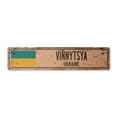 thumbnail image 1 of VINNYTSYA UKRAINE Vintage Plastic Street Sign Ukrainian flag city country road wall gift | Indoor/Outdoor | 18" Wide, 1 of 4