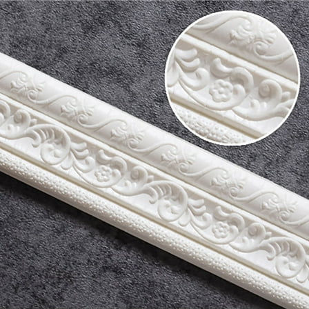 VINOIC 16ft Self-Adhesive Trim - Wall Skirting Border Sticker, Baseboard Molding for Corner Protection