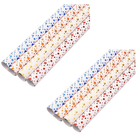 VINOIC 2 Pcs Themed Wrapping Paper Copperplate Star Design for Christmas Holiday Gift Packaging