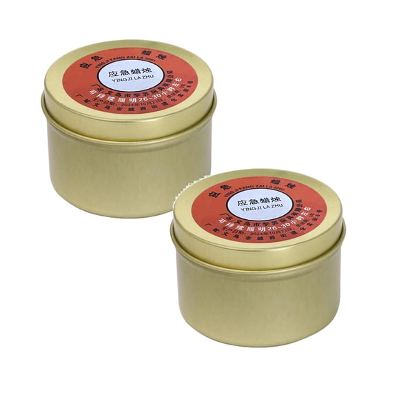 VINOIC 2Pcs Emergency Candles Long Burning - 72h Power Outage Candles for Storms, Camping - Odorless Windproof & Water-Resist Wax Lights - Survival Kit Essentials, A