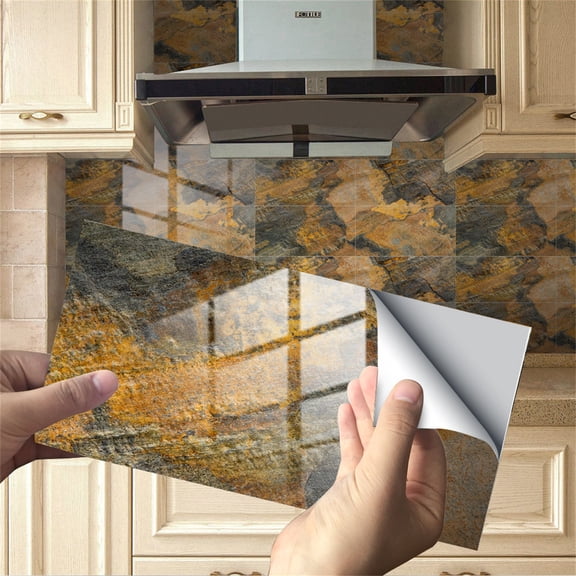 VINOIC 4-Pack Peel & Stick Marble Film 12x6in Self-Adhesive Tile Sticker for Floor Wall DIY Upgrade