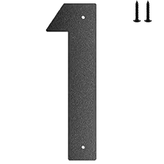 VINOIC 6 Inch Metal House Numbers, Modern Black Address Letters, 1-Piece Outdoor Mailbox Number Plaque for Outside Mailbox Numbers AS-C-001 One