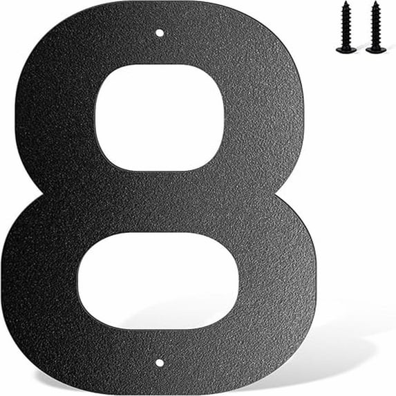 VINOIC 6 Inch Metal House Numbers, Modern Black Address Letters, 1-Piece Outdoor Mailbox Number Plaque for Outside Mailbox Numbers AS-C-001 One