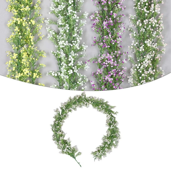 VINOIC 6FT Artificial Flower Garland, Realistic Baby's Breath Vine Decor, Sustainable Spring Wildflower Arrangement for Indoor Door Window Wall Arch Farmhouse