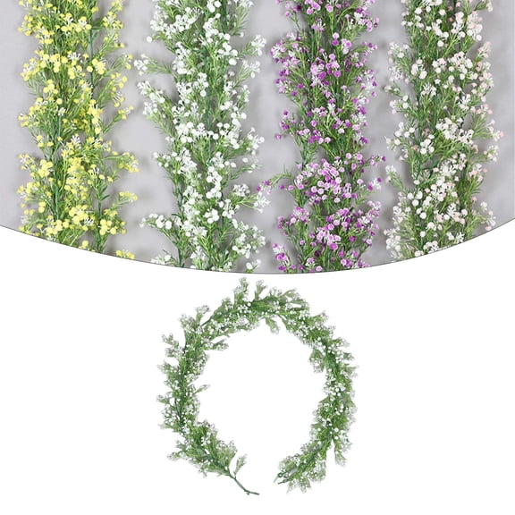 VINOIC 6FT Artificial Flower Garland, Realistic Baby's Breath Vine Decor, Sustainable Spring Wildflower Arrangement for Indoor Door Window Wall Arch Farmhouse