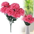 thumbnail image 1 of VINOIC 7-Head Artificial Carnation Bouquet, Realistic Plastic Flowers with Stems, Sustainable Mother's Day Wedding Home Centerpiece, Deep Pink, 1 of 9
