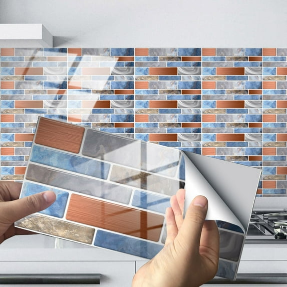 VINOIC 8" Marble Wall Sticker - 2D Crystal Tile Adhesive, Kitchen Bathroom Backsplash Upgrade