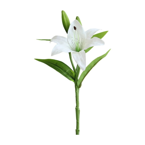 VINOIC Artificial Silk Flower - Single 3 Head Lily Simulation Flower with Buds for Home & Wedding Decor