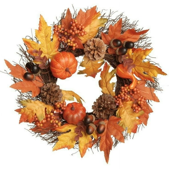 VINOIC Autumn Garland Decoration, Artificial Maple Leaves for Thanksgiving Fireplace, Fall Porch Decor, Harvest Festival, Seasonal Wreath, Door Swag, Mantle Scarf