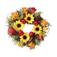 thumbnail image 1 of VINOIC Autumn Sunflower Wreath, Artificial Pumpkin and Fall Flowers for Thanksgiving Door Hanging Decor, 1 of 9