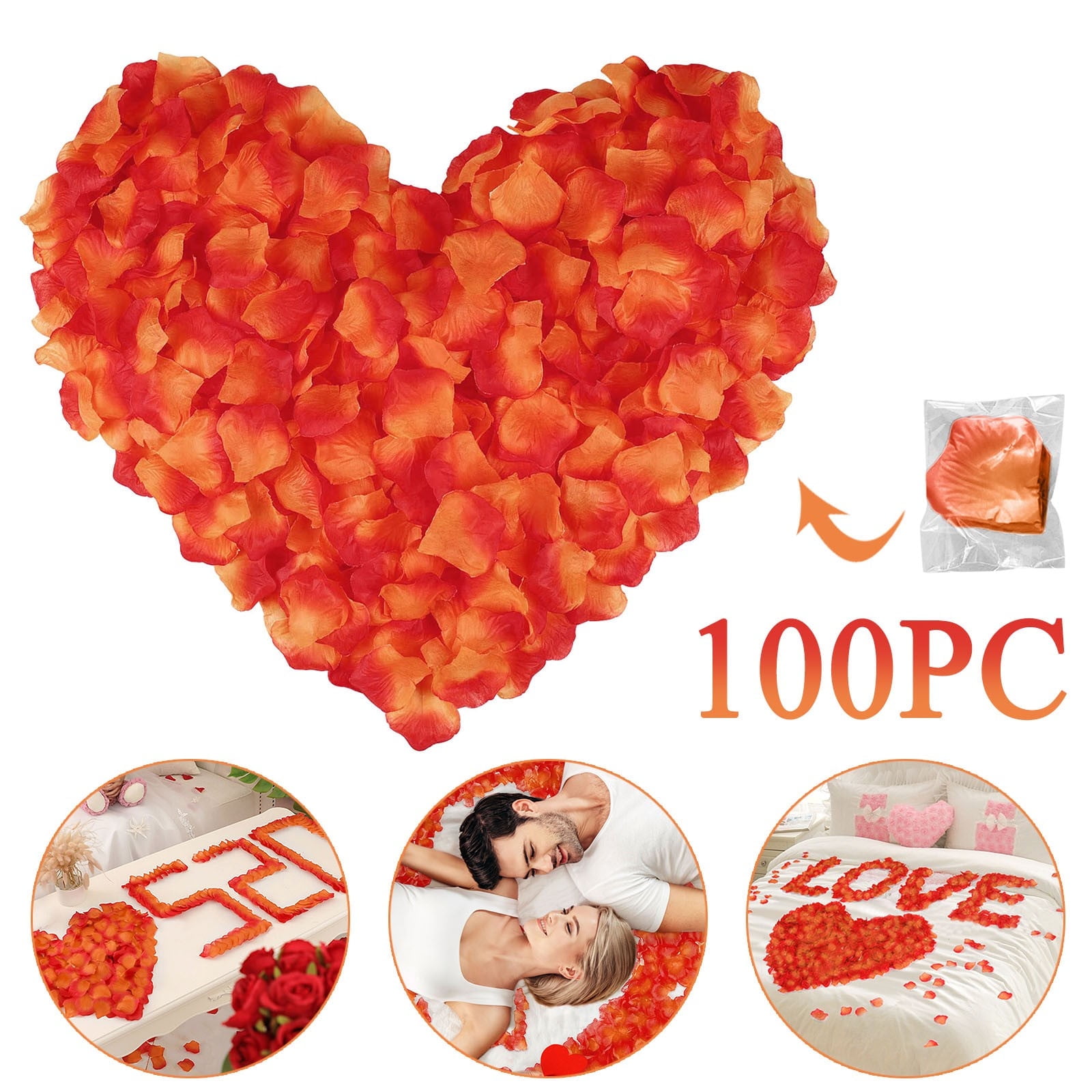 VINOIC Fabric Wedding Decoration Petals, 100-Pack Artificial Rose ...