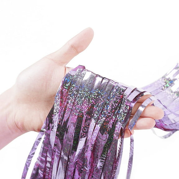 VINOIC Foil Fringe Curtain 3x6.5ft Rainbow Party Backdrop Photo Booth Decor