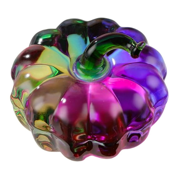 VINOIC Handmade Glass Pumpkin, Multicolor Tabletop Home Decor, Sustainable Artisanal Fall Decoration, Elegant Thanksgiving Centerpiece